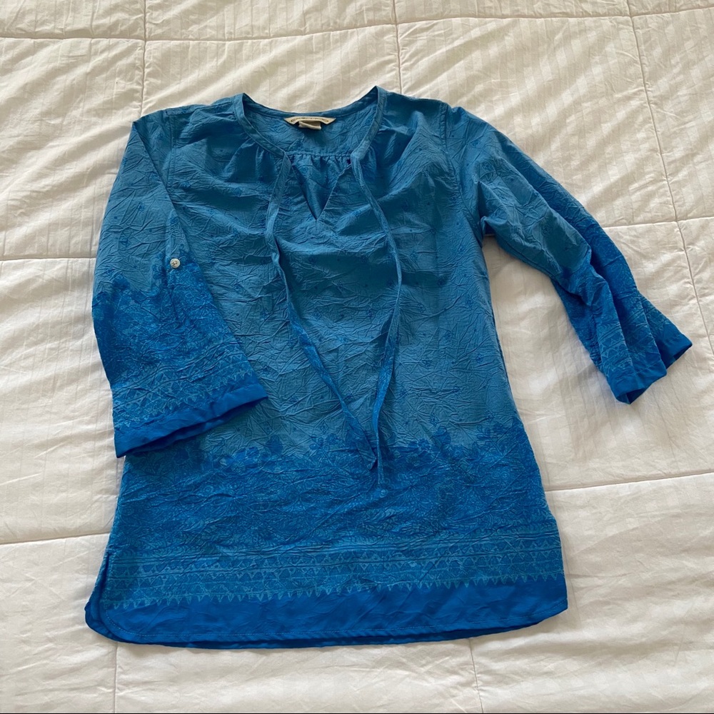 Exofficio Bell Sleeve Tie Neck Tunic/Cover Up
